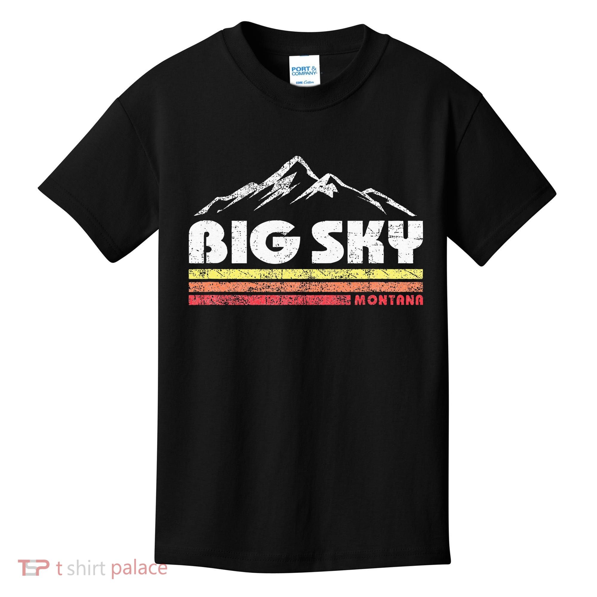 Big Sky Montana Mountain Sunset Kids T-Shirt