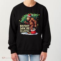 Bigfoot Saw Me But Nobody Believes Him Christmas Bigfoot Women's Sweatshirt thumb 0