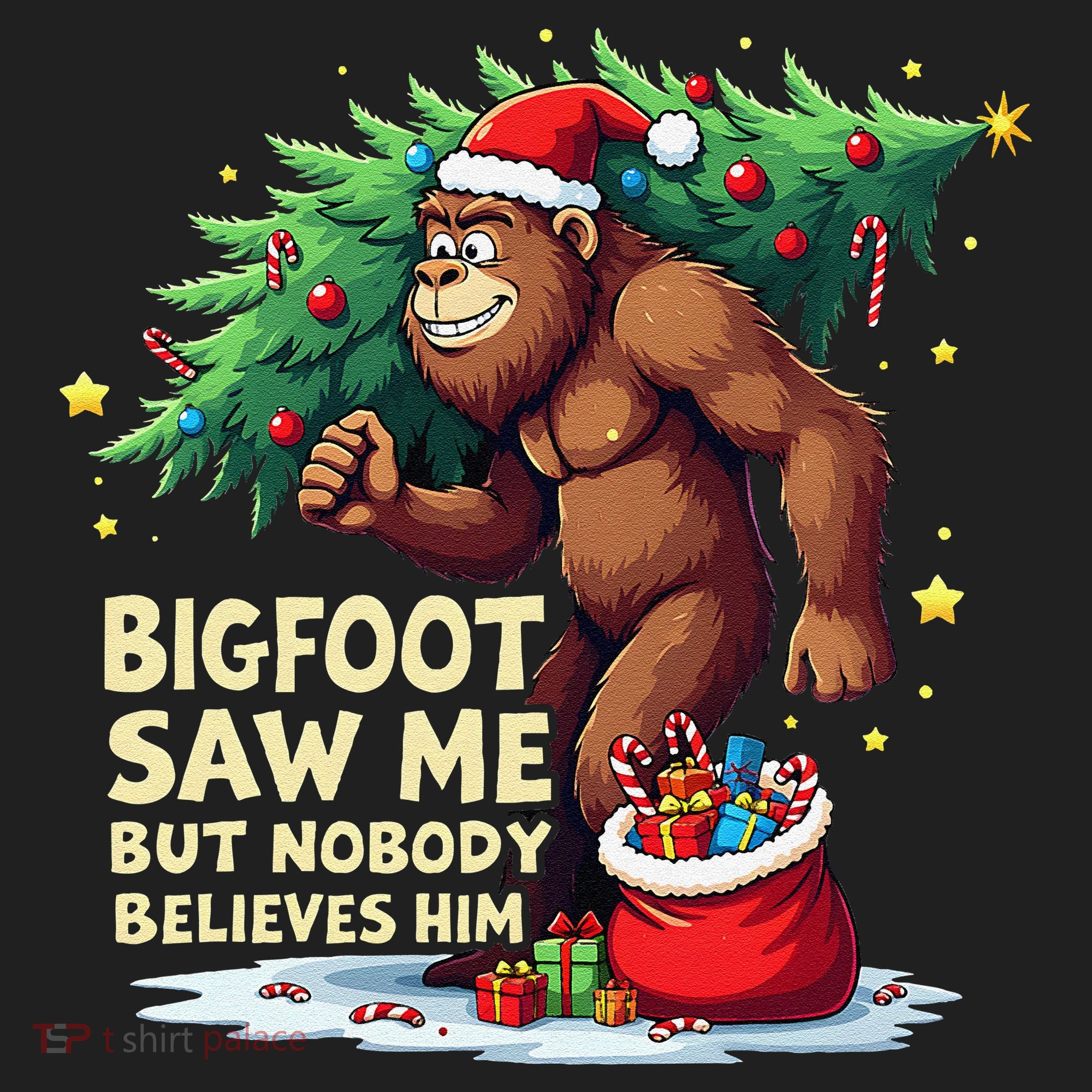 Bigfoot Saw Me But Nobody Believes Him Christmas Bigfoot Beanie
