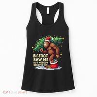 Bigfoot Saw Me But Nobody Believes Him Christmas Bigfoot Women's Tank Top thumb 0