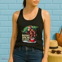 Bigfoot Saw Me But Nobody Believes Him Christmas Bigfoot Women's Tank Top thumb 2