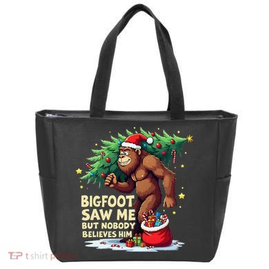 Bigfoot Saw Me But Nobody Believes Him Christmas Bigfoot Tote Bag