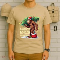Bigfoot Saw Me But Nobody Believes Him Christmas Bigfoot T-Shirt thumb 6