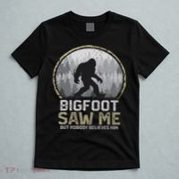 Bigfoot Saw Me Nobody Believes Him Funny Sasquatch Bigfoot T-Shirt thumb 5