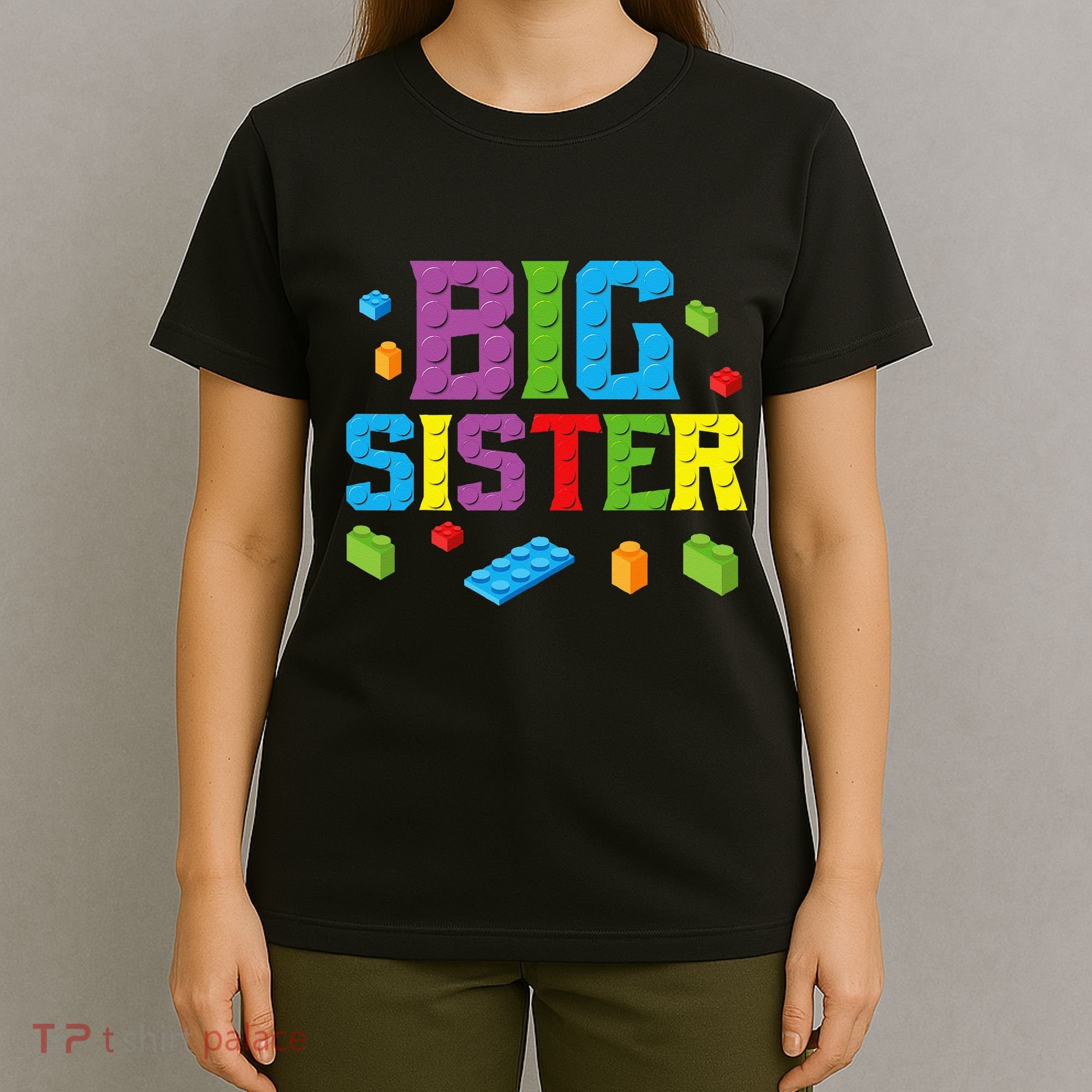 Big Sister Master Builder Building Bricks Blocks Family Set T-Shirt