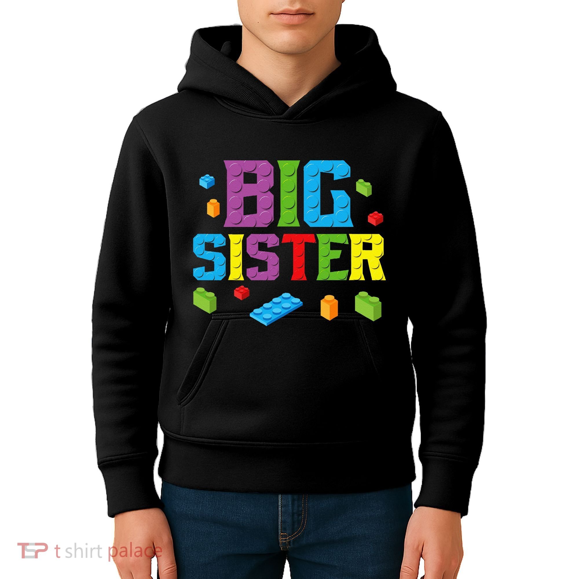 Big Sister Master Builder Building Bricks Blocks Family Set Kids Hoodie