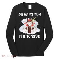 Biker Santa Motorcycle Fan Merry Christmas Xmas Holidays Long Sleeve Shirt thumb 0