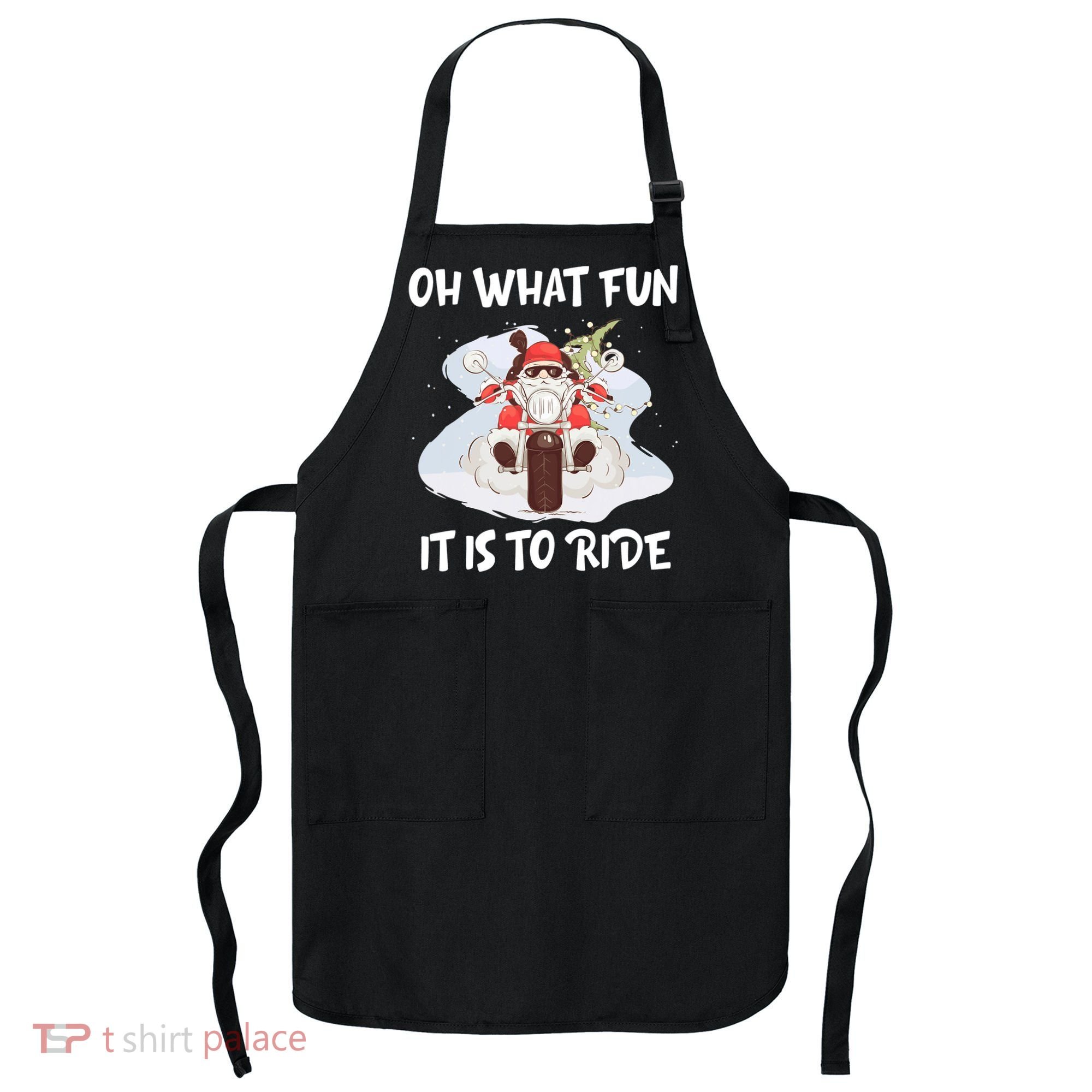 Biker Santa Motorcycle Fan Merry Christmas Xmas Holidays Apron