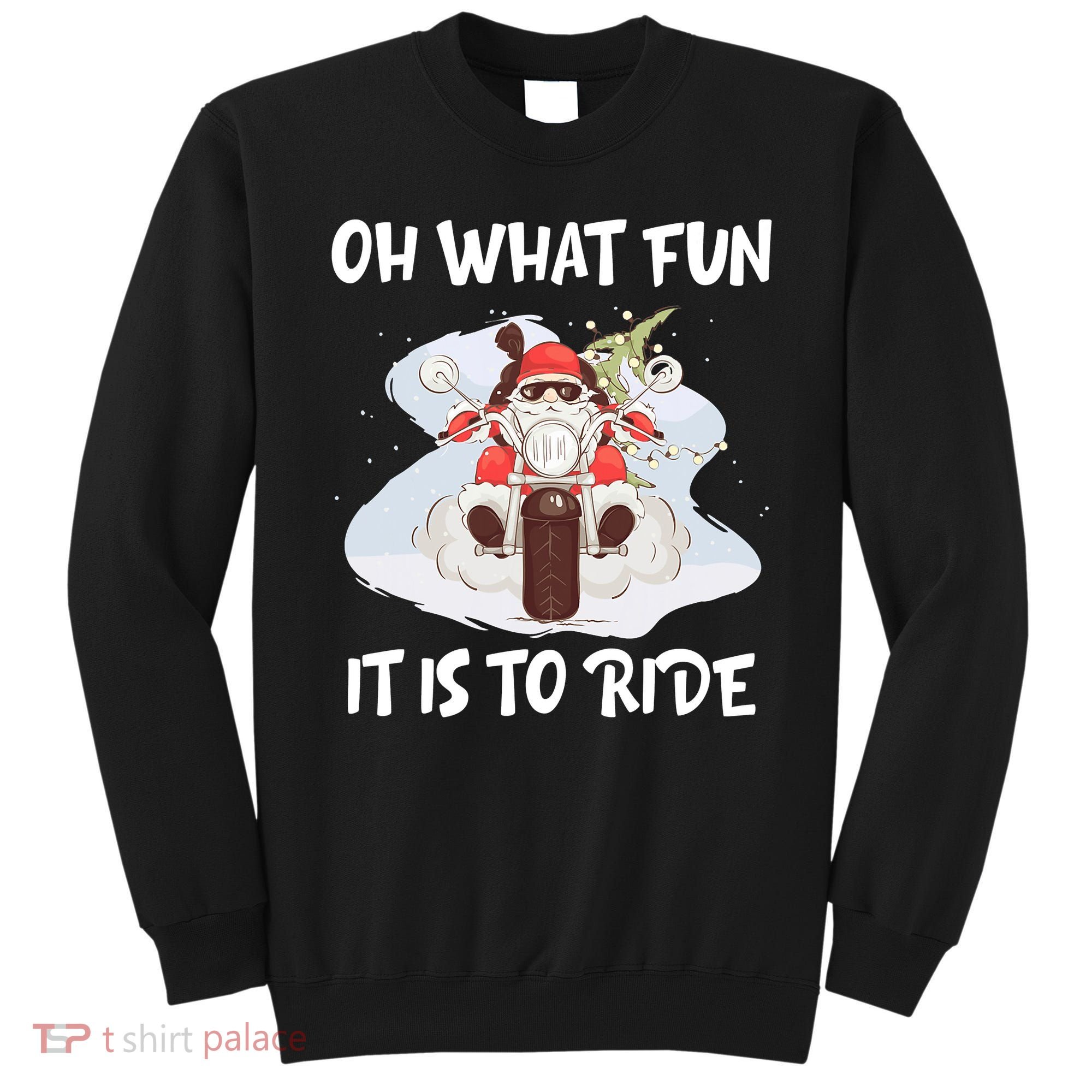 Biker Santa Motorcycle Fan Merry Christmas Xmas Holidays Sweatshirt
