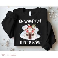 Biker Santa Motorcycle Fan Merry Christmas Xmas Holidays Sweatshirt thumb 2