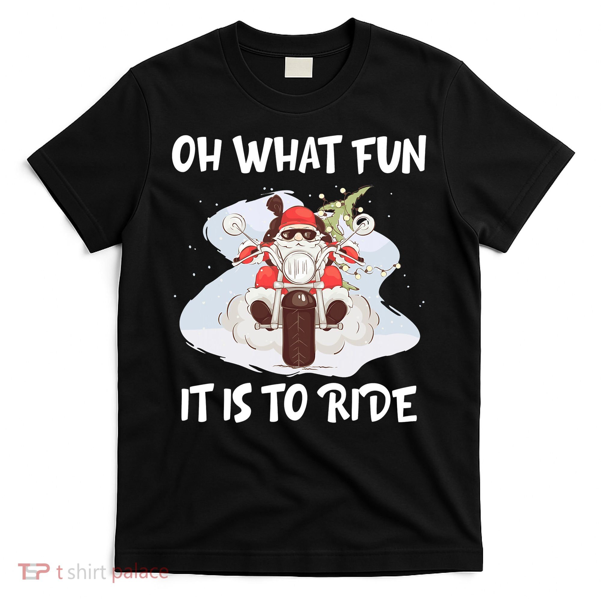 Biker Santa Motorcycle Fan Merry Christmas Xmas Holidays T-Shirt