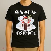 Biker Santa Motorcycle Fan Merry Christmas Xmas Holidays T-Shirt thumb 3