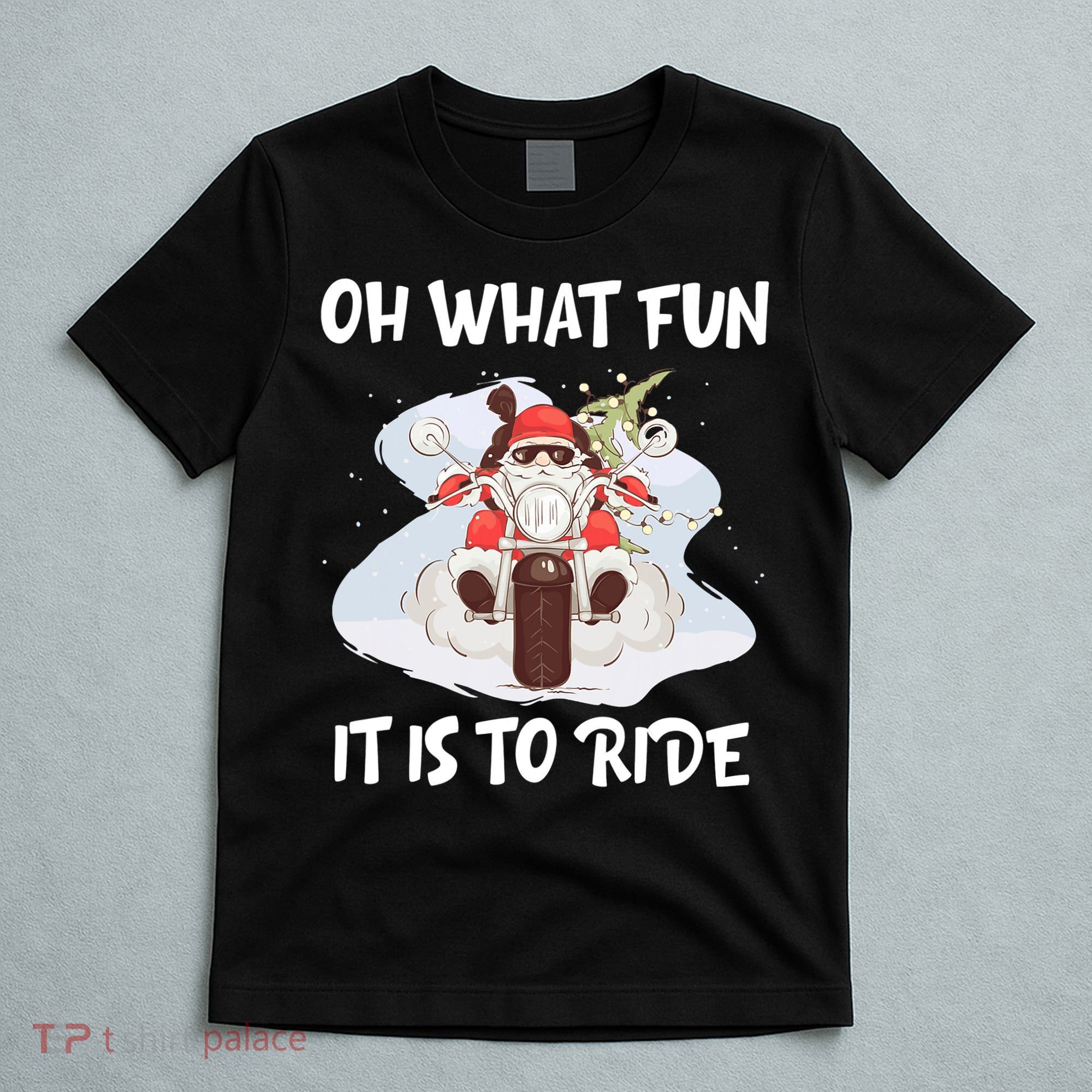 Biker Santa Motorcycle Fan Merry Christmas Xmas Holidays T-Shirt