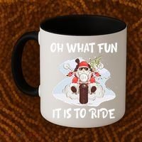 Biker Santa Motorcycle Fan Merry Christmas Xmas Holidays Coffee Mug thumb 2
