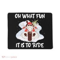Biker Santa Motorcycle Fan Merry Christmas Xmas Holidays Mousepad thumb 0