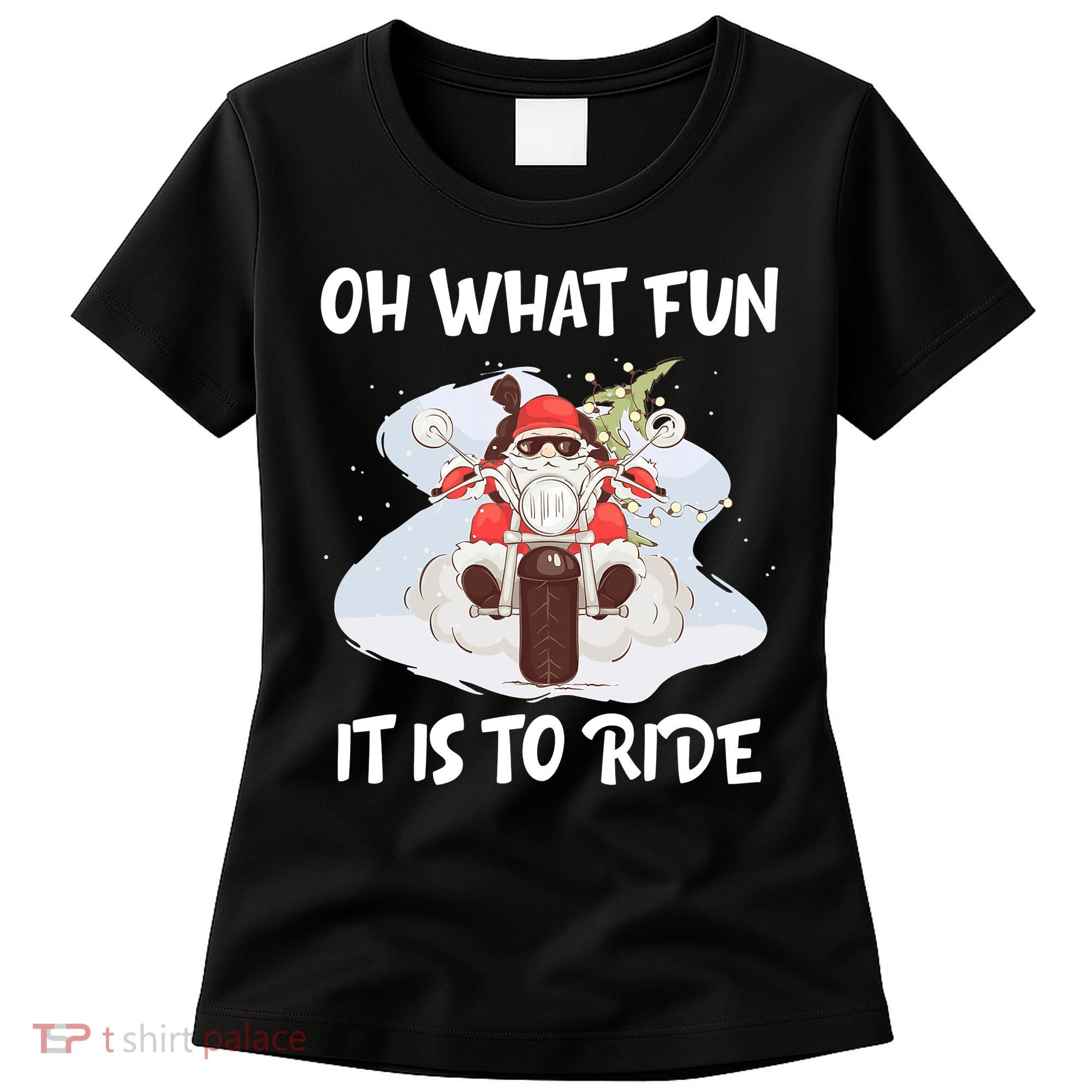Biker Santa Motorcycle Fan Merry Christmas Xmas Holidays Women's T-Shirt