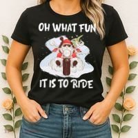 Biker Santa Motorcycle Fan Merry Christmas Xmas Holidays Women's T-Shirt thumb 2