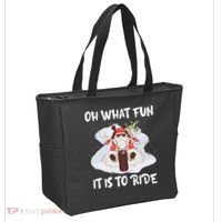 Biker Santa Motorcycle Fan Merry Christmas Xmas Holidays Tote Bag thumb 2
