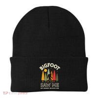 Bigfoot Saw Me But Nobody Believes Him Funny Sasquatch Retro Beanie thumb 0