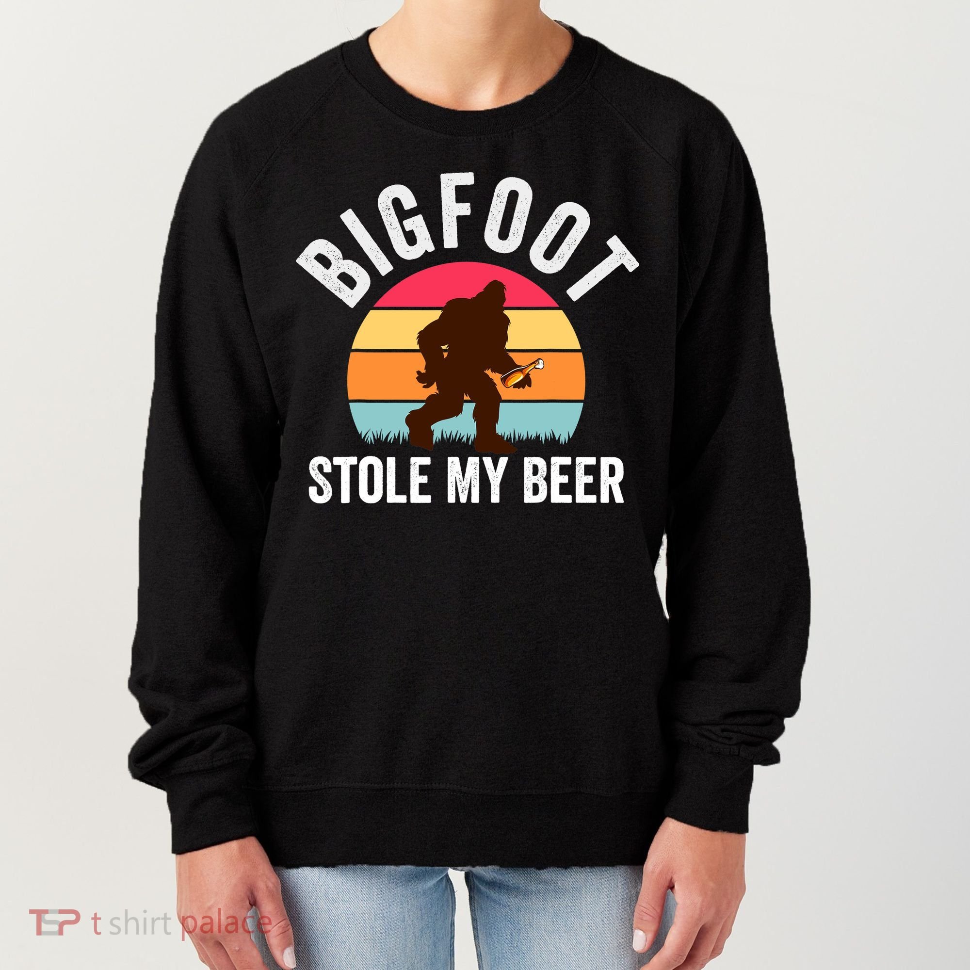 Bigfoot Stole My Beer Funny Yeti Yowi Sasquatch Drinking Women's Sweatshirt