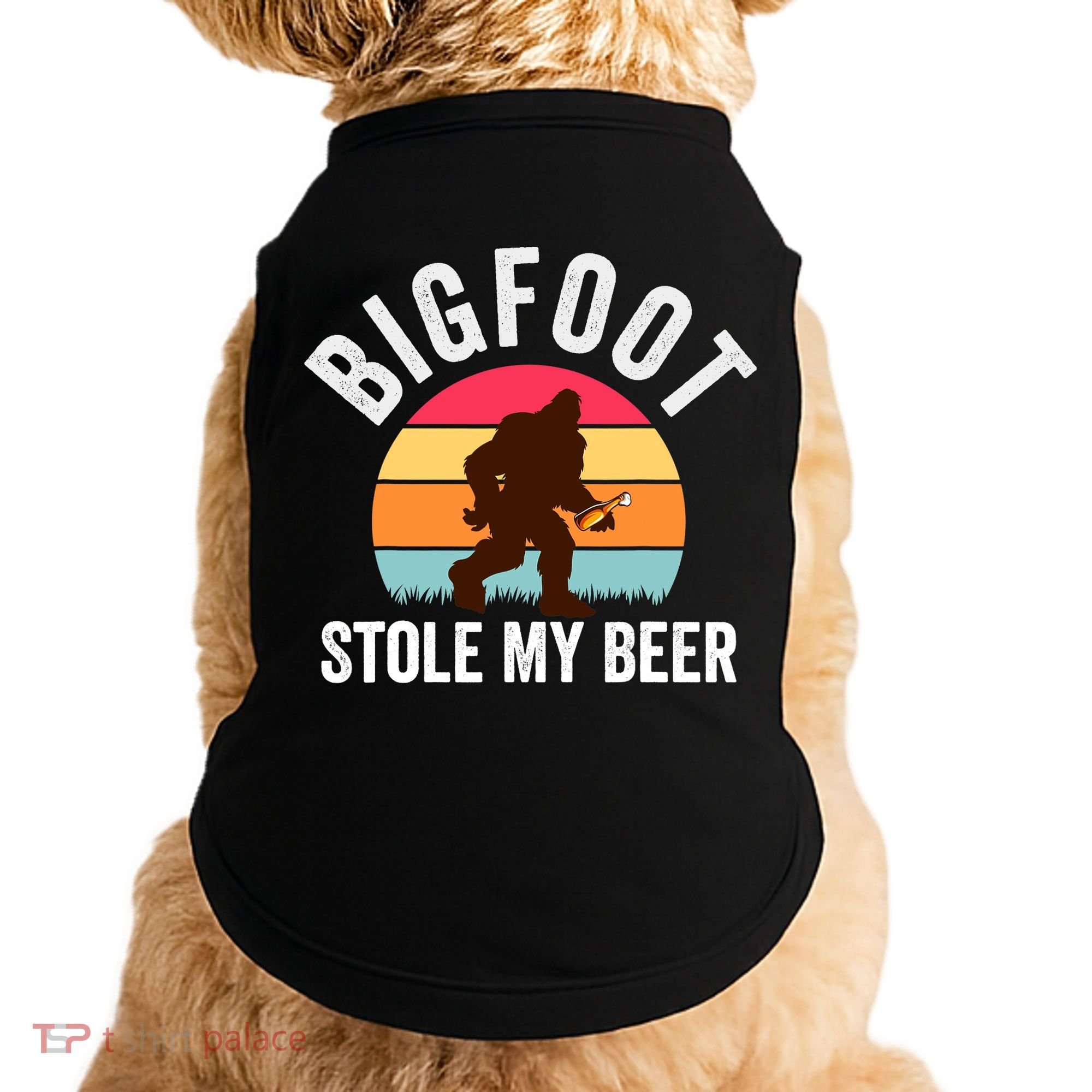 Bigfoot Stole My Beer Funny Yeti Yowi Sasquatch Drinking Doggie Tank