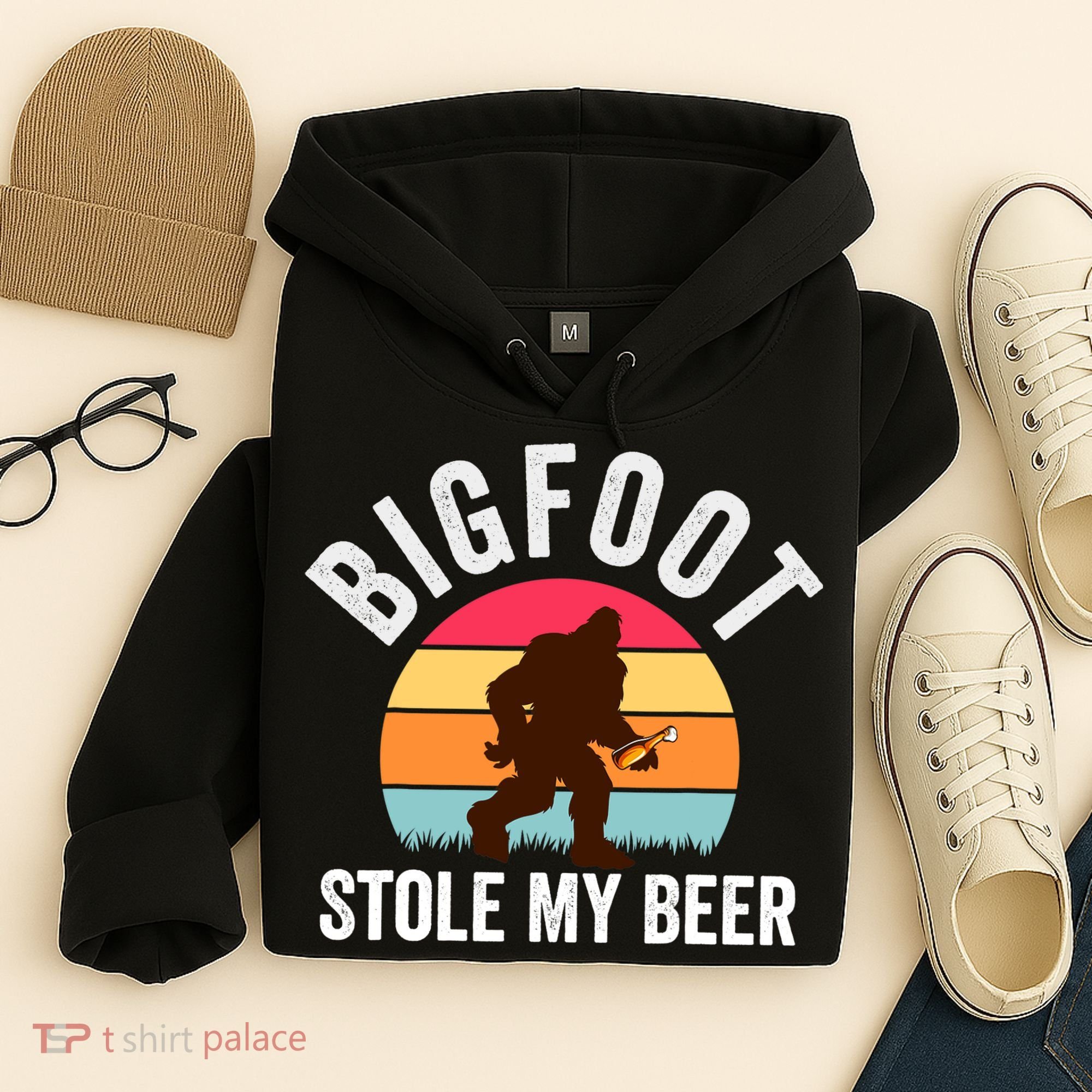 Bigfoot Stole My Beer Funny Yeti Yowi Sasquatch Drinking Hoodie