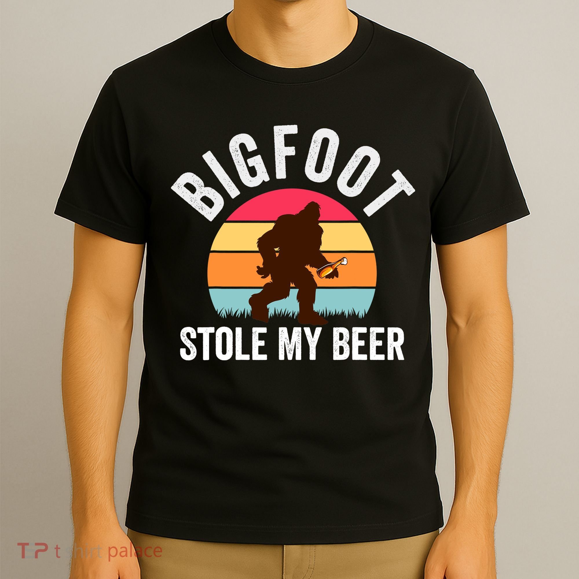 Bigfoot Stole My Beer Funny Yeti Yowi Sasquatch Drinking T-Shirt