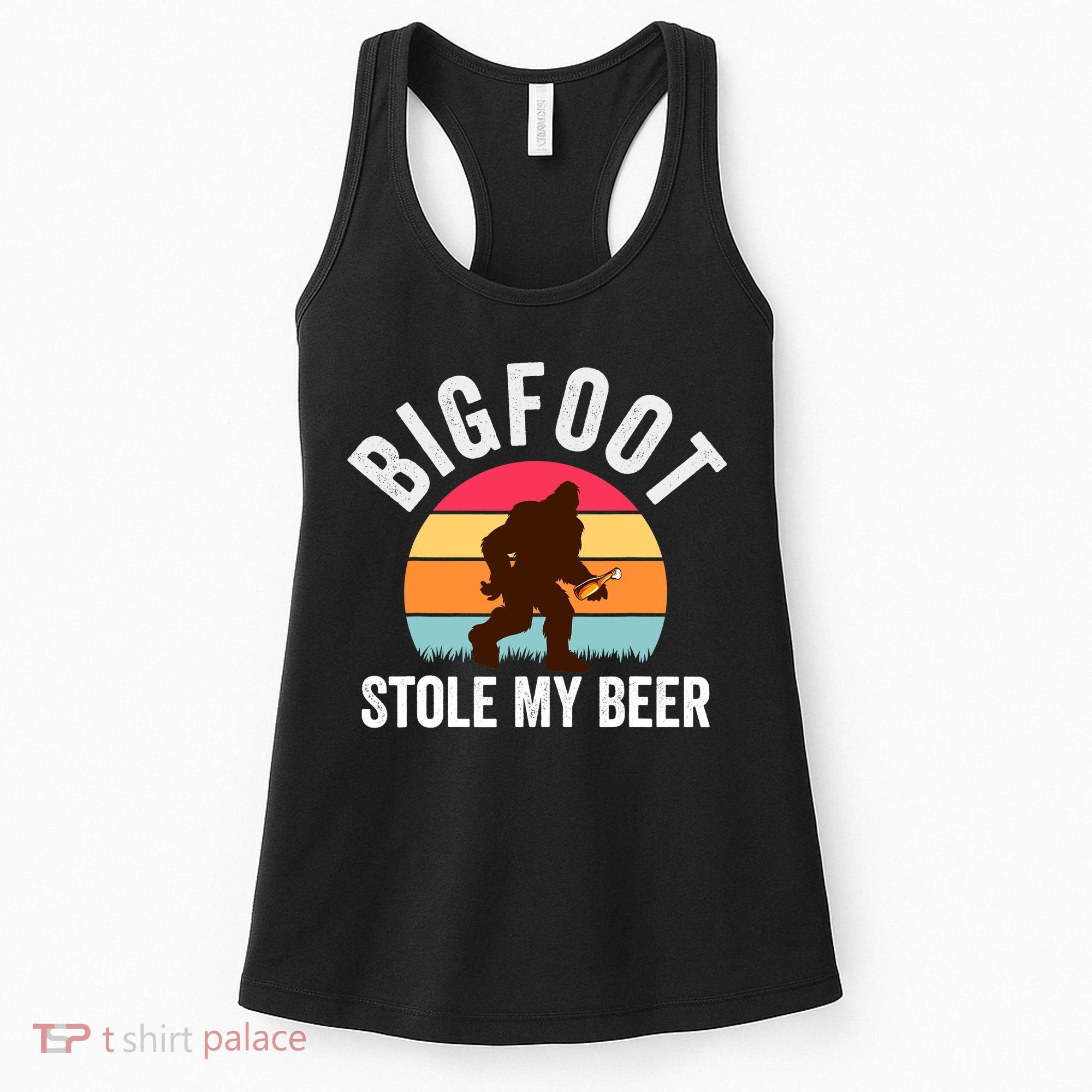 Bigfoot Stole My Beer Funny Yeti Yowi Sasquatch Drinking Women's Tank Top
