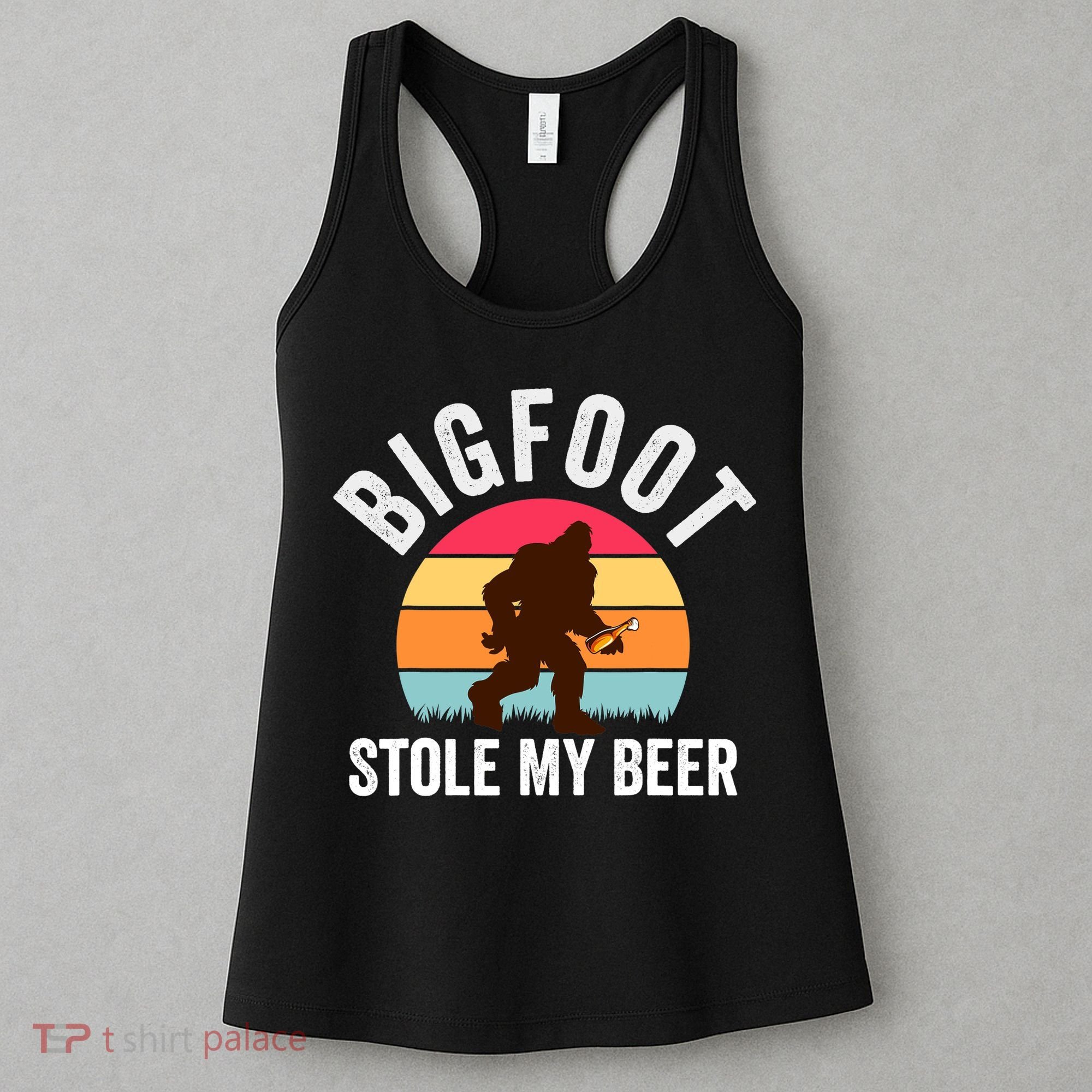 Bigfoot Stole My Beer Funny Yeti Yowi Sasquatch Drinking Women's Tank Top