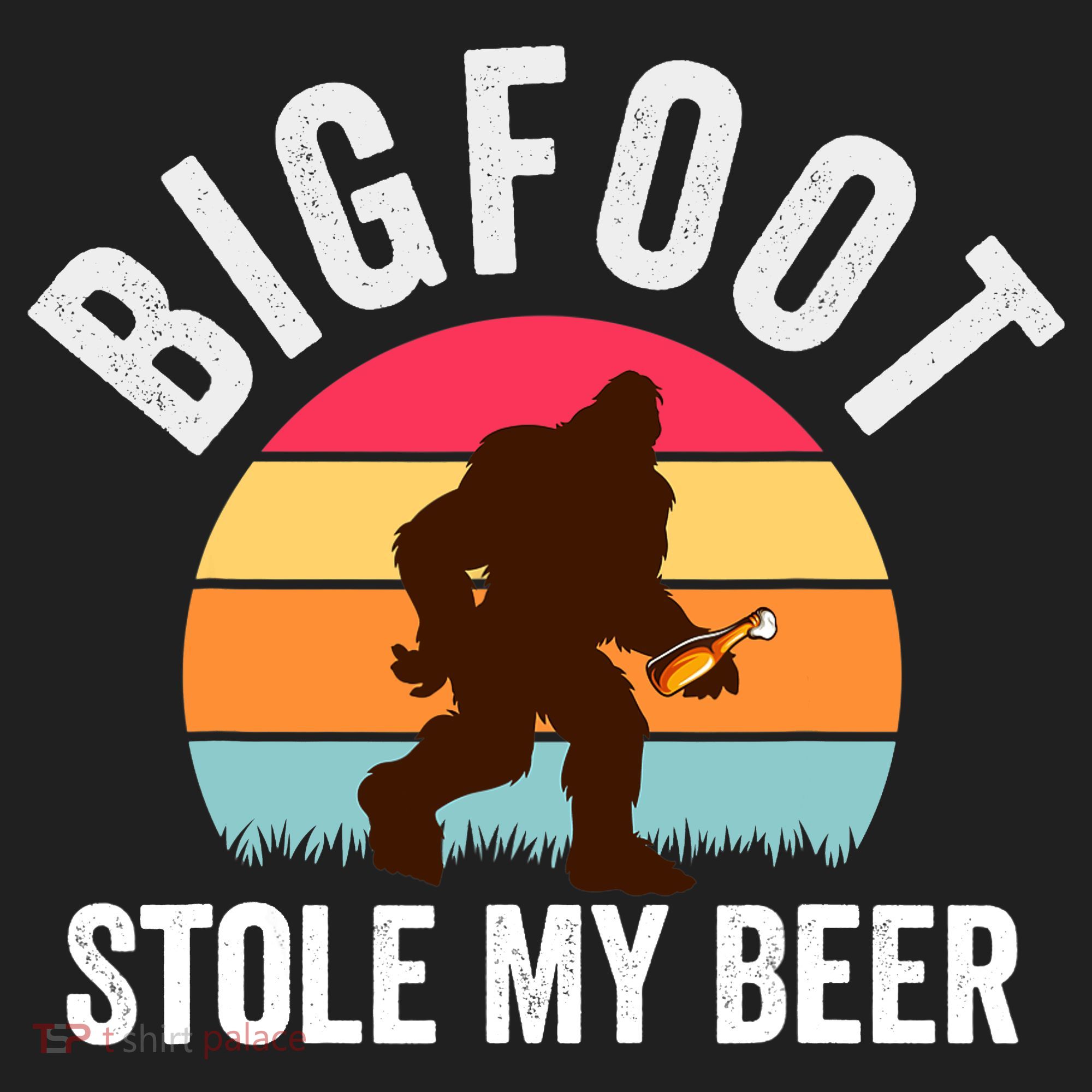 Bigfoot Stole My Beer Funny Yeti Yowi Sasquatch Drinking Golf Towel