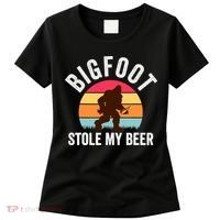Bigfoot Stole My Beer Funny Yeti Yowi Sasquatch Drinking Women's T-Shirt thumb 0
