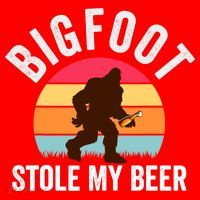 Bigfoot Stole My Beer Funny Yeti Yowi Sasquatch Drinking Santa Hat thumb 1