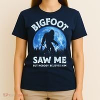 Bigfoot Saw Me But Nobody Believes Him Funny Sasquatch Retro T-Shirt thumb 4