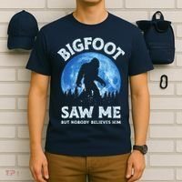 Bigfoot Saw Me But Nobody Believes Him Funny Sasquatch Retro T-Shirt thumb 6