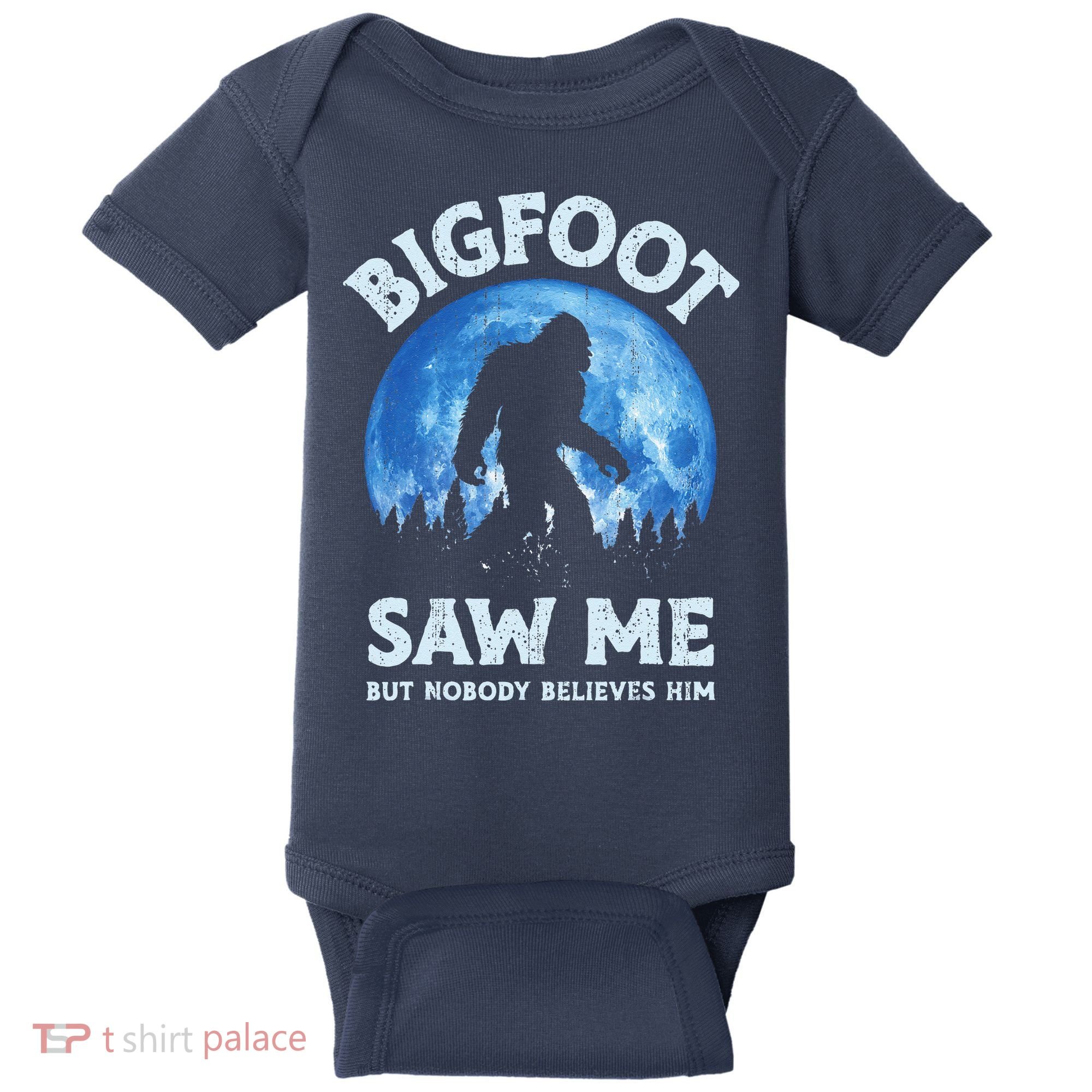 Bigfoot Saw Me But Nobody Believes Him Funny Sasquatch Retro Baby Bodysuit
