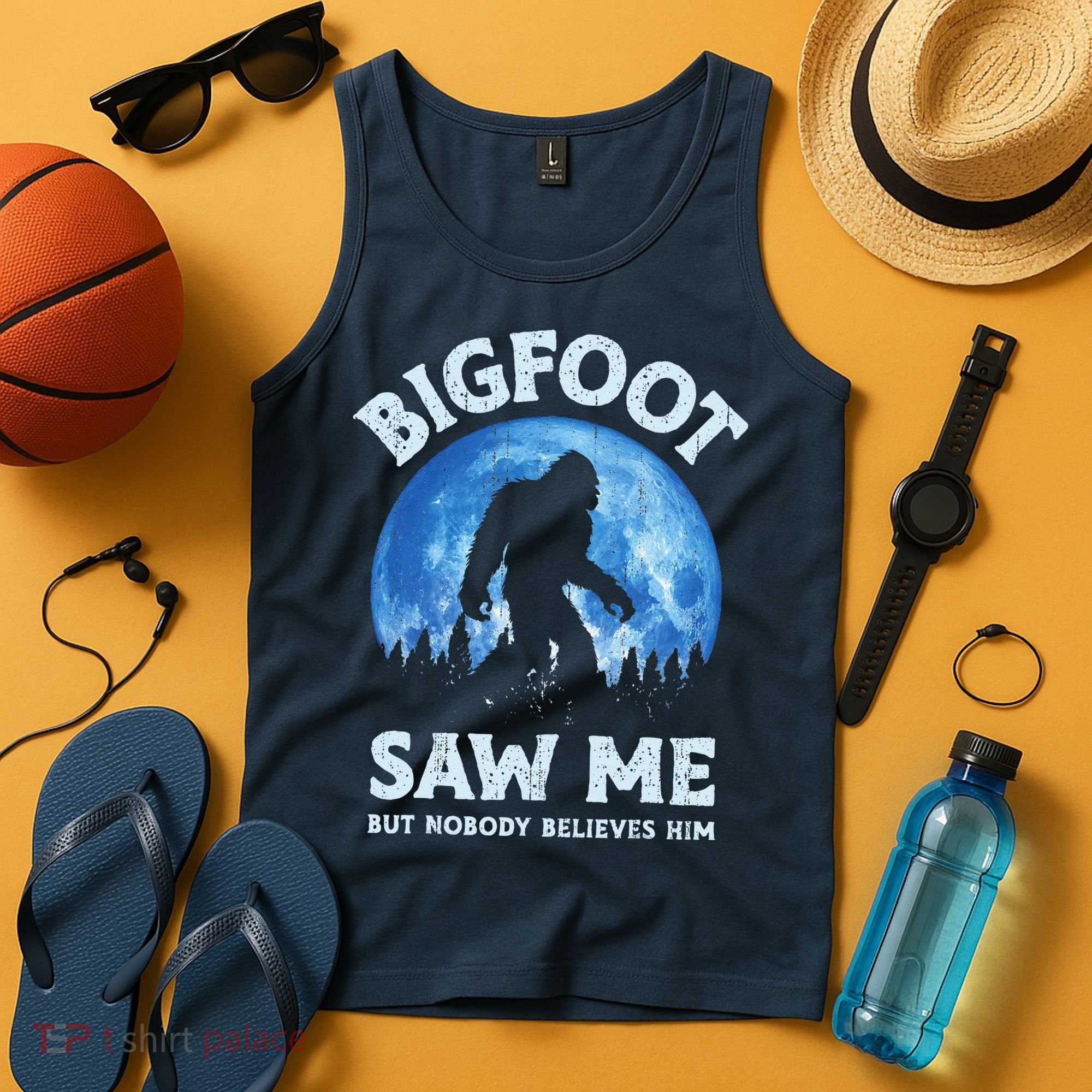Bigfoot Saw Me But Nobody Believes Him Funny Sasquatch Retro Tank Top