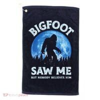 Bigfoot Saw Me But Nobody Believes Him Funny Sasquatch Retro Golf Towel thumb 0