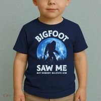Bigfoot Saw Me But Nobody Believes Him Funny Sasquatch Retro Toddler T-Shirt thumb 2