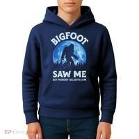 Bigfoot Saw Me But Nobody Believes Him Funny Sasquatch Retro Kids Hoodie thumb 4
