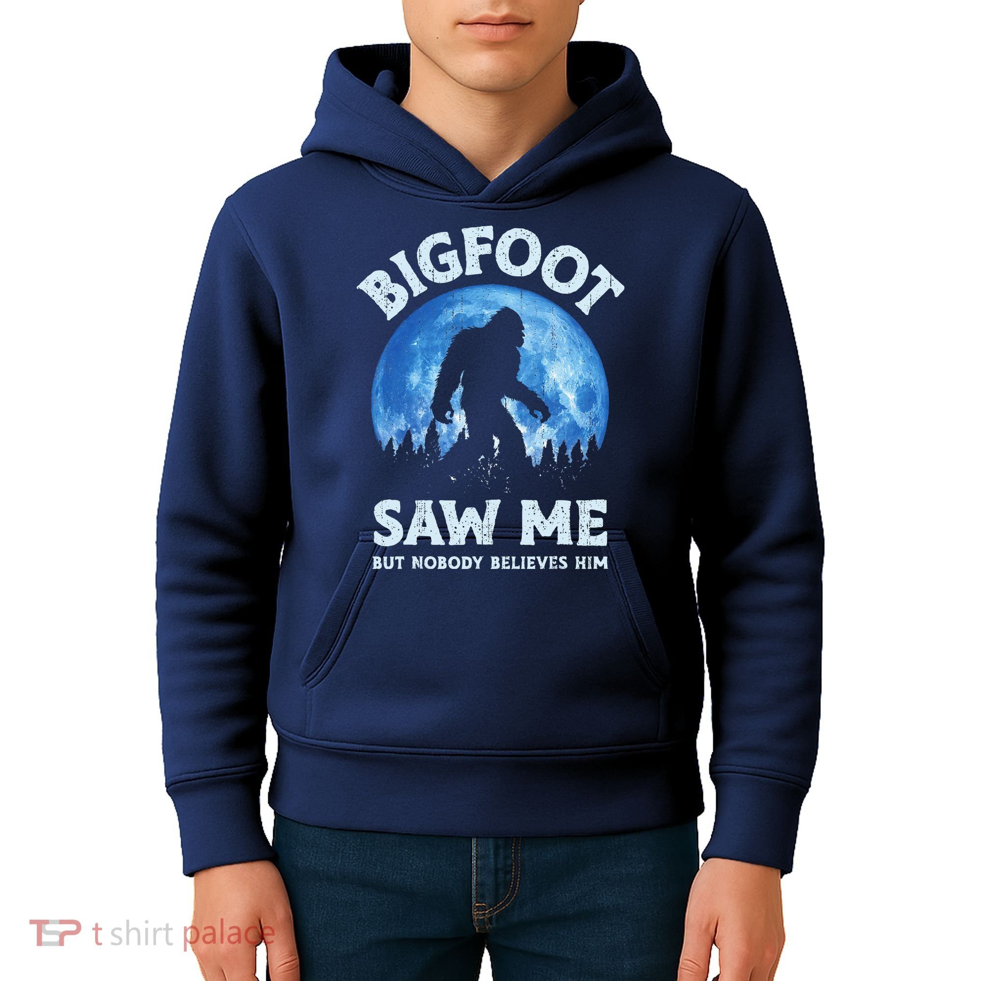 Bigfoot Saw Me But Nobody Believes Him Funny Sasquatch Retro Kids Hoodie
