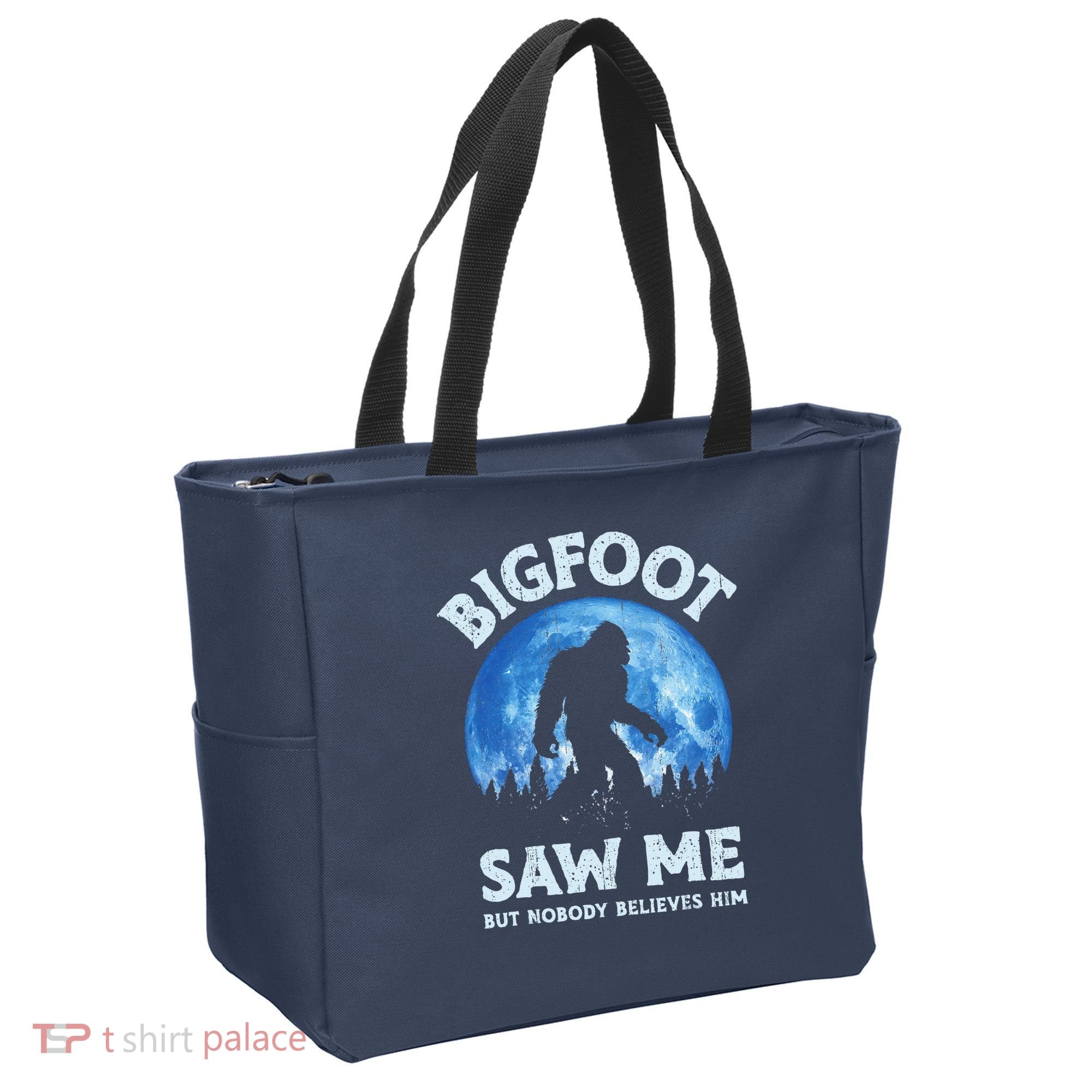 Bigfoot Saw Me But Nobody Believes Him Funny Sasquatch Retro Tote Bag