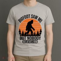 Bigfoot Saw Me But Nobody Believes Him Night Stroll T-Shirt thumb 3