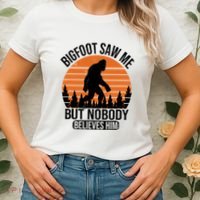 Bigfoot Saw Me But Nobody Believes Him Night Stroll Women's T-Shirt thumb 2