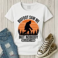 Bigfoot Saw Me But Nobody Believes Him Night Stroll Women's T-Shirt thumb 3
