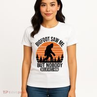 Bigfoot Saw Me But Nobody Believes Him Night Stroll Women's T-Shirt thumb 4