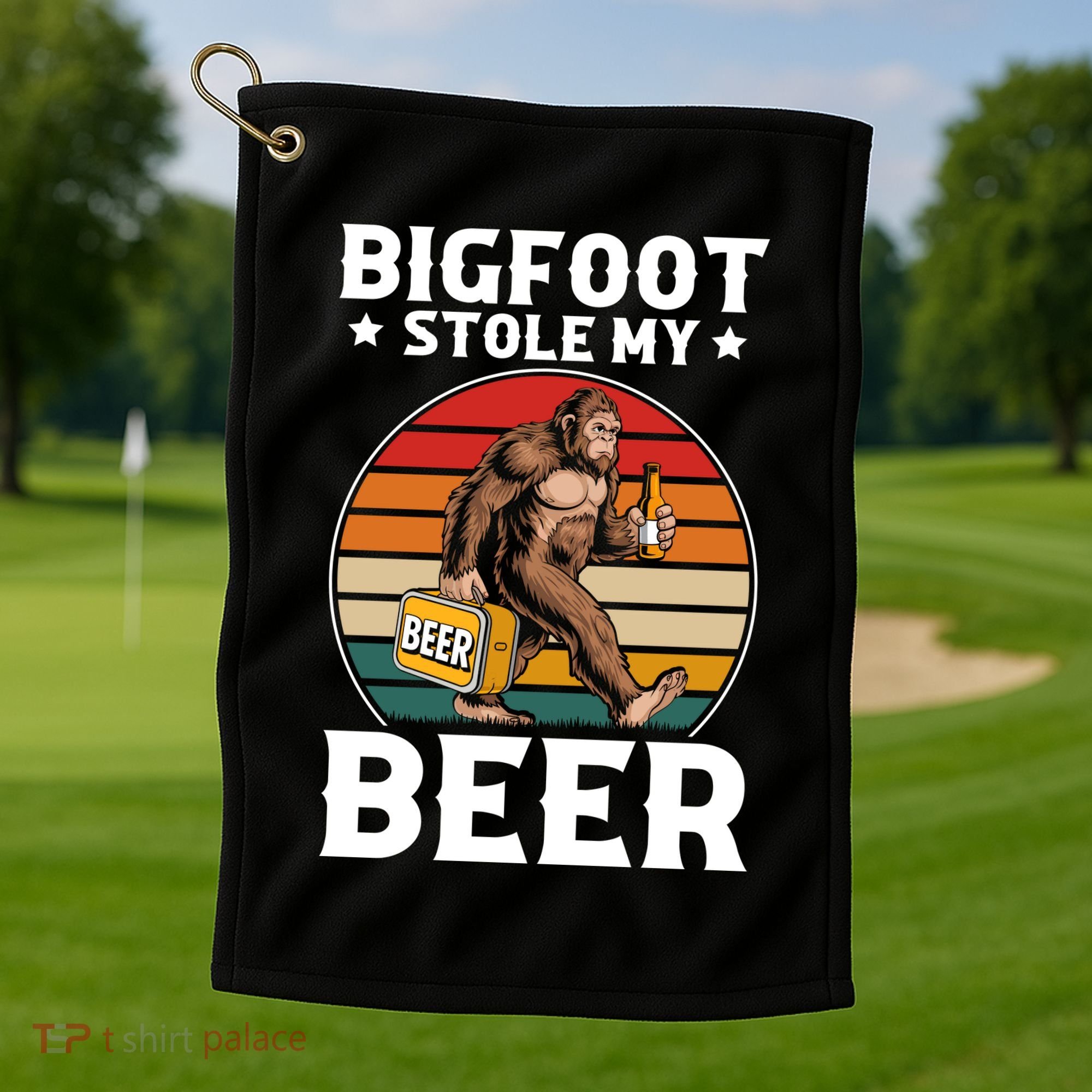 Bigfoot Stole My Beer Golf Towel