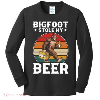 Bigfoot Stole My Beer Kids Long Sleeve Shirt