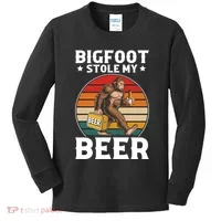 Bigfoot Stole My Beer Kids Long Sleeve Shirt thumb 0