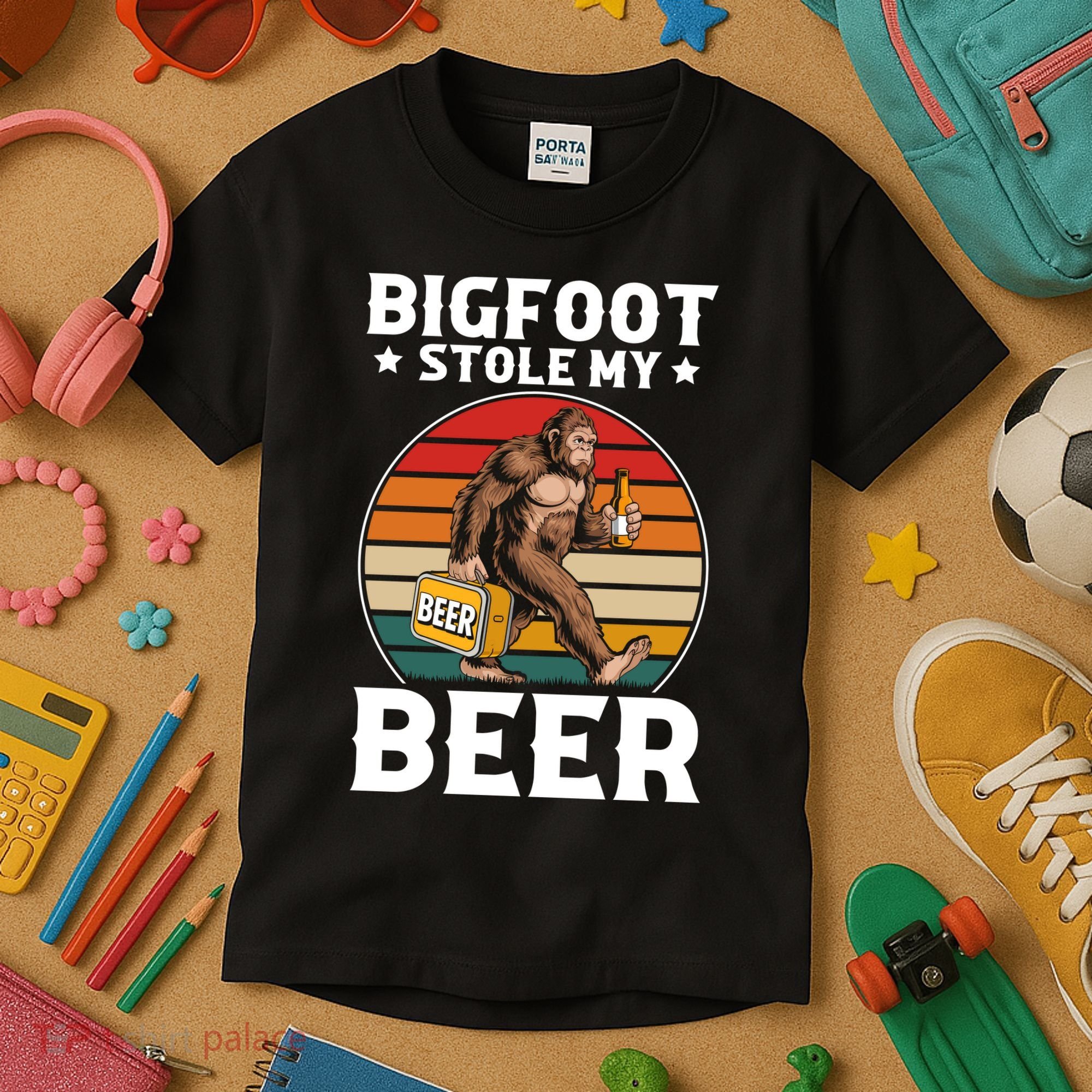 Bigfoot Stole My Beer Kids T-Shirt