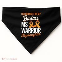 Badass Stepdaughter Multiple Sclerosis Ms Warrior Gift USA-Made Doggie Bandana thumb 0